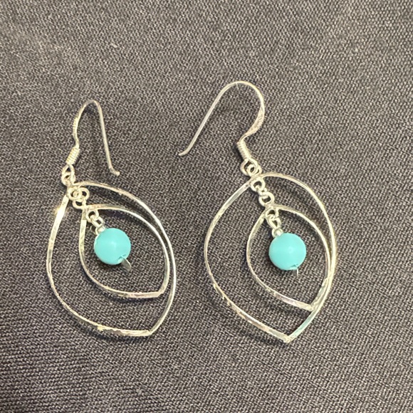 MC Jewelry - Sterling MC925 Silver and Turquoise Earrings.